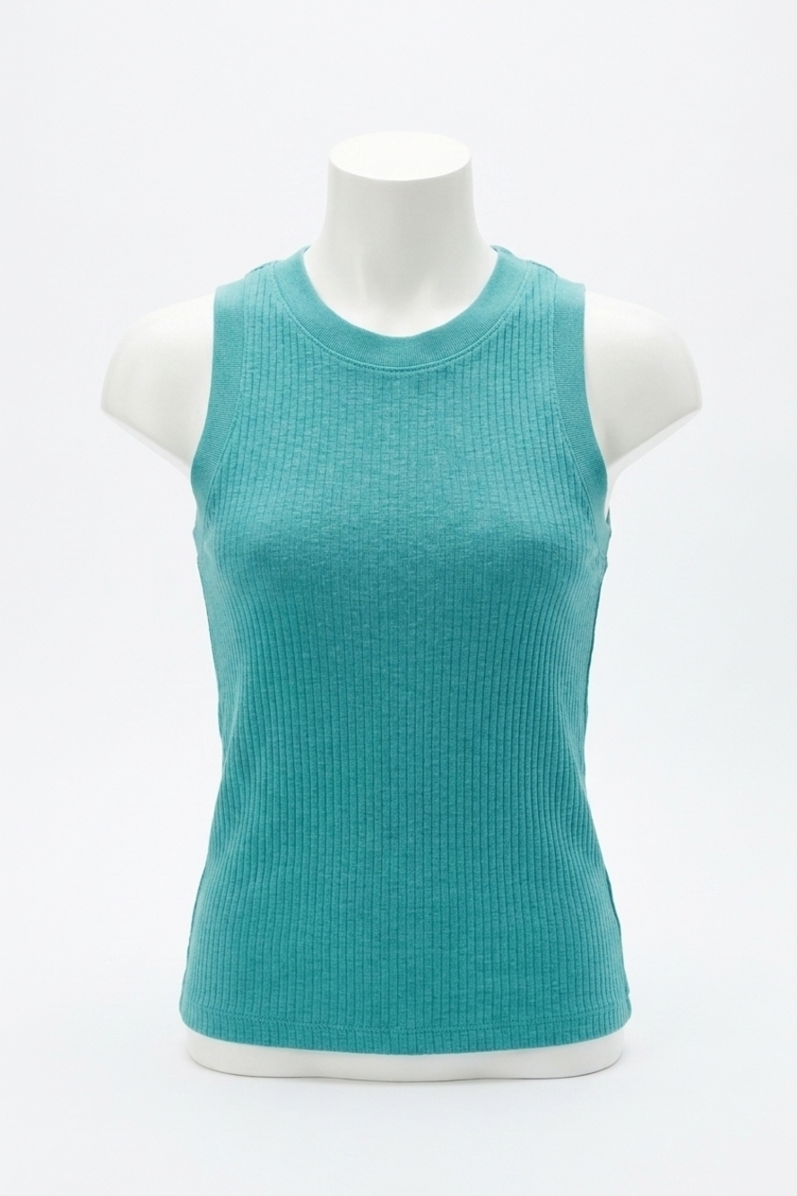 NEW PROJECT SOCIAL T player rib tank top in island teal